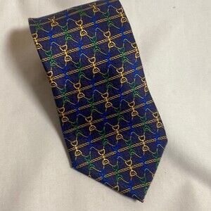 Trevisan Venezia tie Italian 100% silk horse bit chain polo rope derby old money
